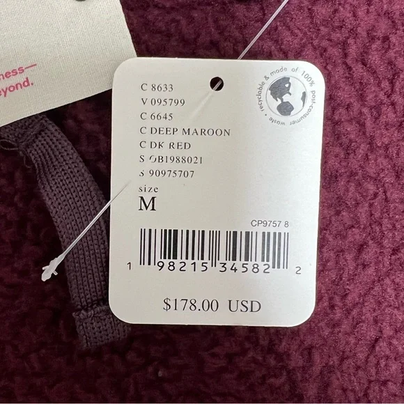 NWT Free People Movement x Hatch Hit The Slopes Fleece Jacket Medium Deep Maroon - Picture 12 of 15